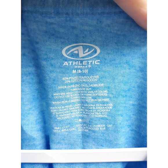 Athletic Works Short Sleeve V- Neck Active T-shirt Womens Size M 8-10 Blue - Picture 3 of 5